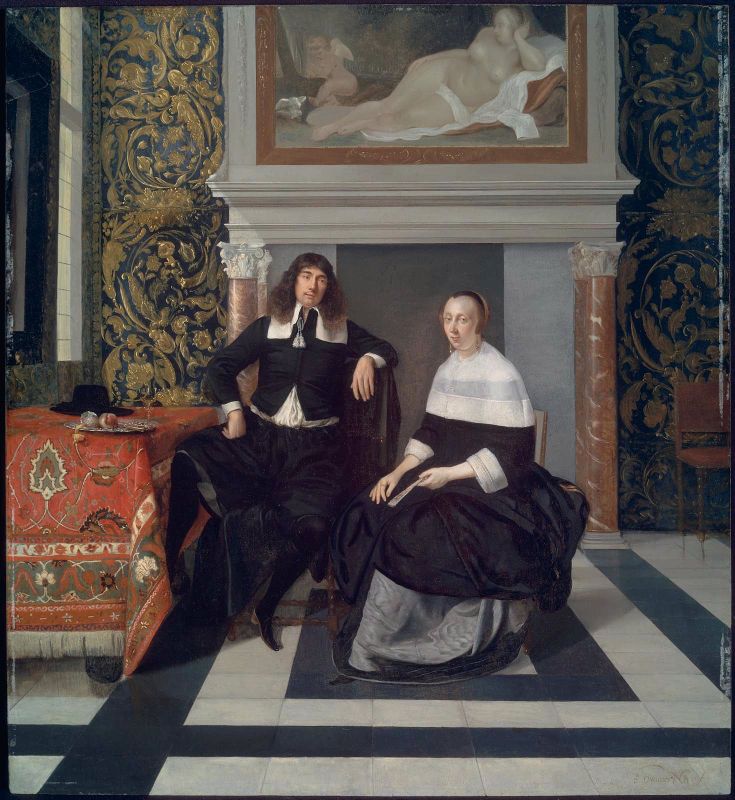 Portrait Of A Man and Woman In An Interior (2) by Eglon van der Neer